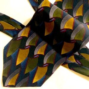 Jimmy V Abstract Mens Neck Ties “The V Foundation” Amazing Color 57” Art Deco